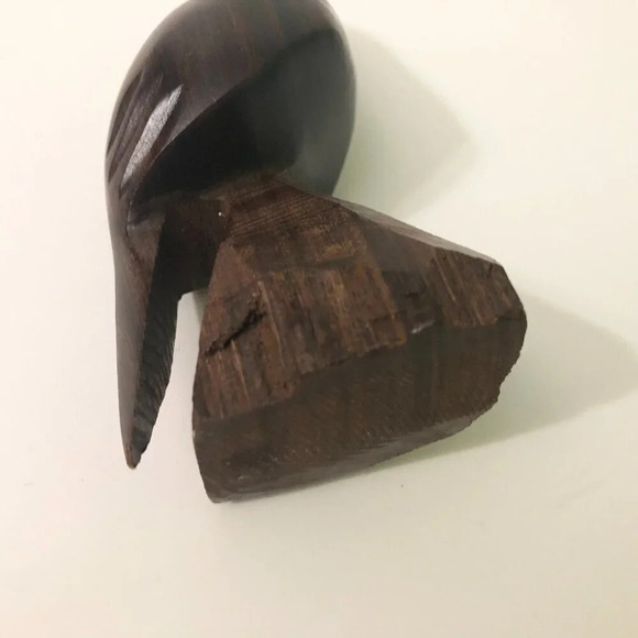 Vintage Hand Carved  Eagle Bird Hawk Wooden Statue 5.5 Inch Tall - Picture 10 of 14